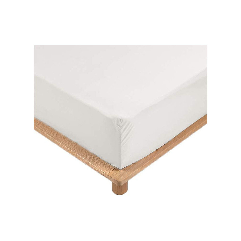 Drap Housse Percale Bonnet 30 Cm 200 × 160cm Blanc
