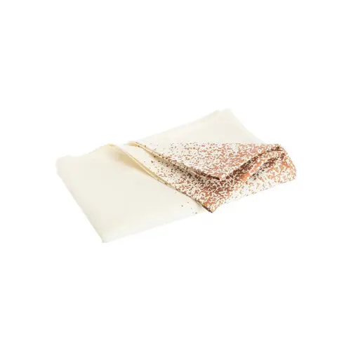 Nappe en coton blanc à décor central bronze scintillant - 250 x 150 cm