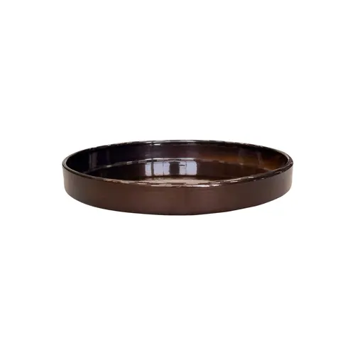 Soucoupe ronde en métal recyclé coloris brun flambé Upcycle Cylindre - Ø 23 x H 3 cm ronde