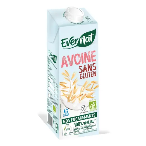 Boisson bio à l’avoine sans gluten Evernat - 1 L