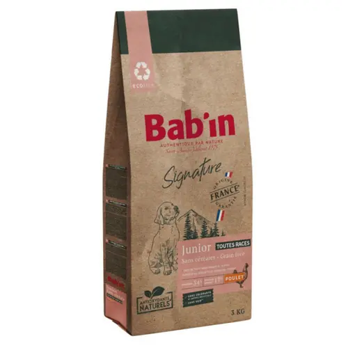 Croquettes pour chien junior au poulet sans céréales Bab'in Signature - 3 kg