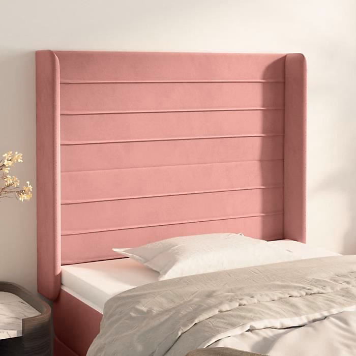 3119761 vidaXL Tête de lit avec oreilles Rose 93x16x118 – 128 cm Velours
