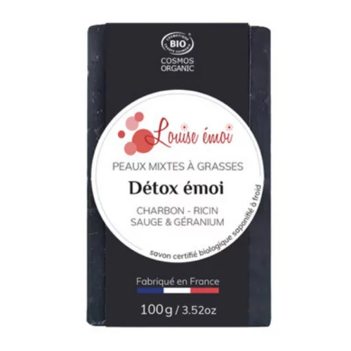 Savon solide "Détox émoi" huile de ricin et charbon - 100g