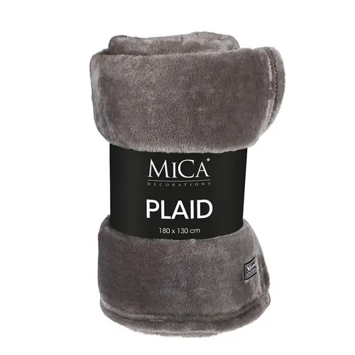 Plaid anthracite en polyester Mica Famke - 180 x 130 cm