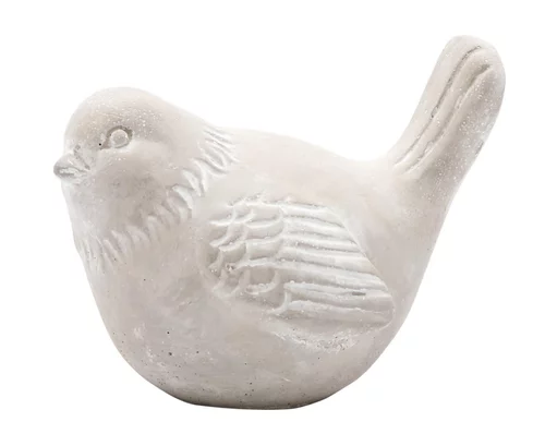 Figurine oiseau coloris gris en ciment - 15 x 10,5 x 11,5 cm