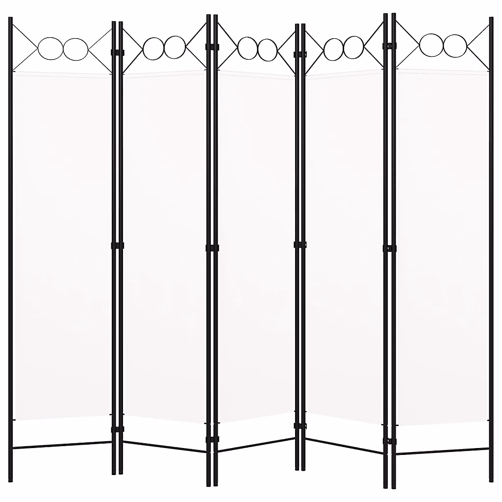 Cloison de séparation 5 panneaux Blanc 200 × 180 cm vidaXL