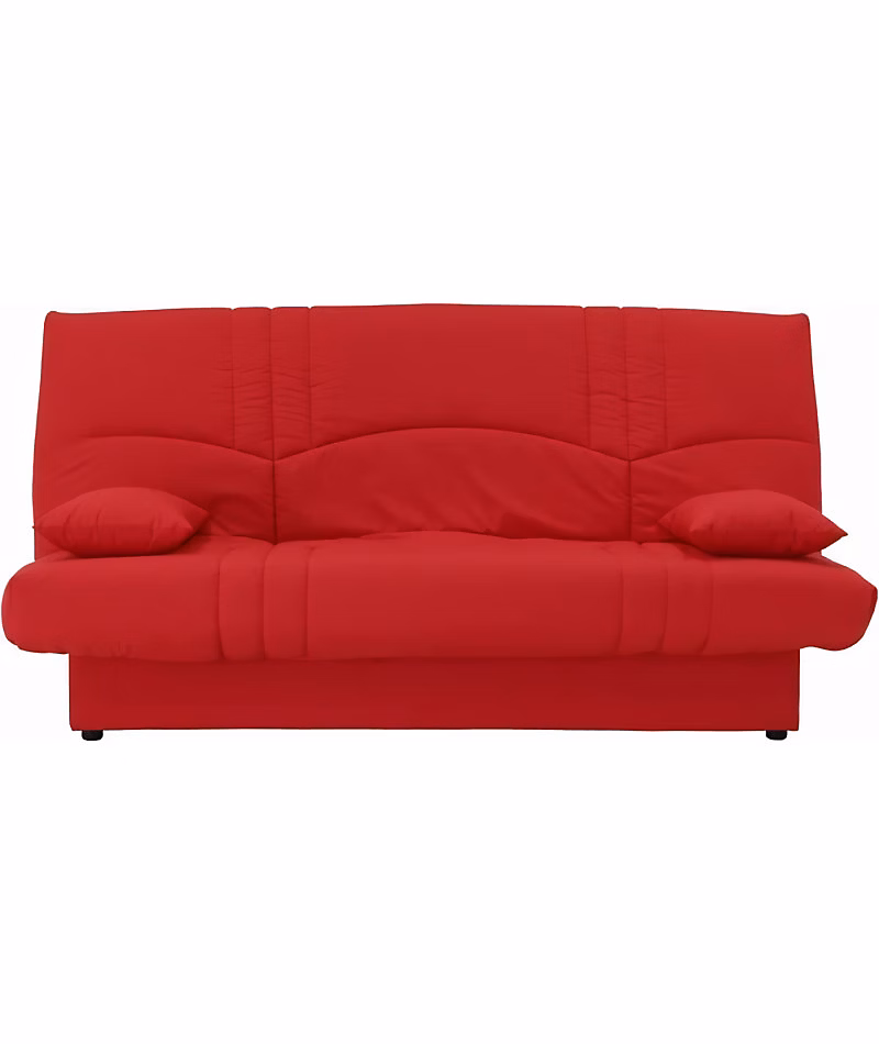 DREAM Banquette clic clac 3 places – Tissu rouge, Slyle contemporain, L 190 x P 92 cm