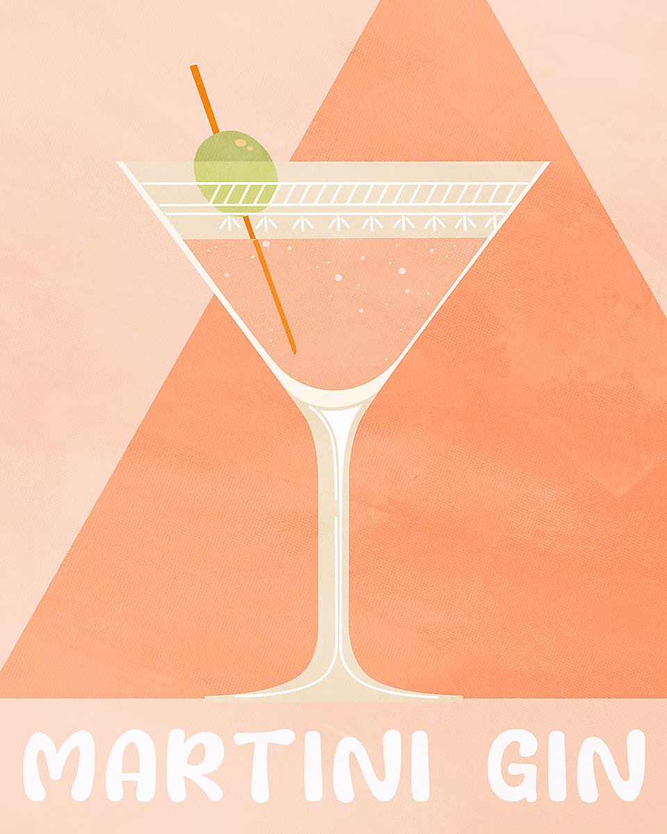 Affiche Martini orange Dada Art l.24 x H.30 cm – Réf. ISGBZCXAB9027073050