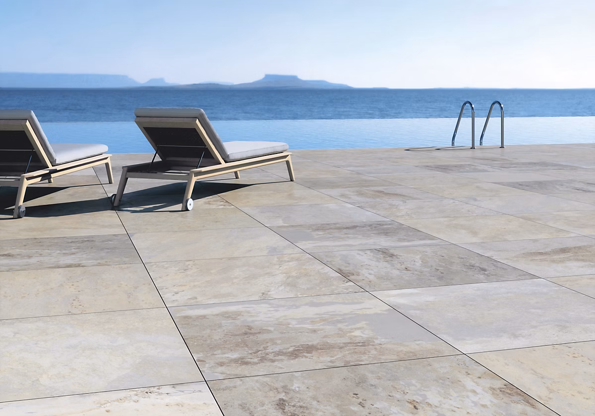 60x60 Lot 2 Dalles ép. 20mm Effet Pierre Peacock Sand R11 (paquet de 0 – 72m2) | Allocarrelage