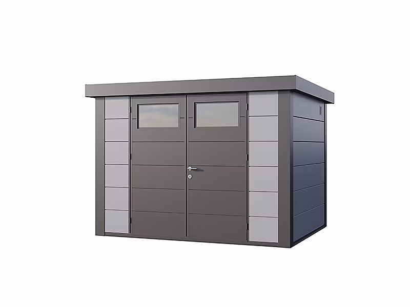 Abri de Jardin en Acier de 7 – 1 m² gris clair et anthracite, Classico Telluria 3024