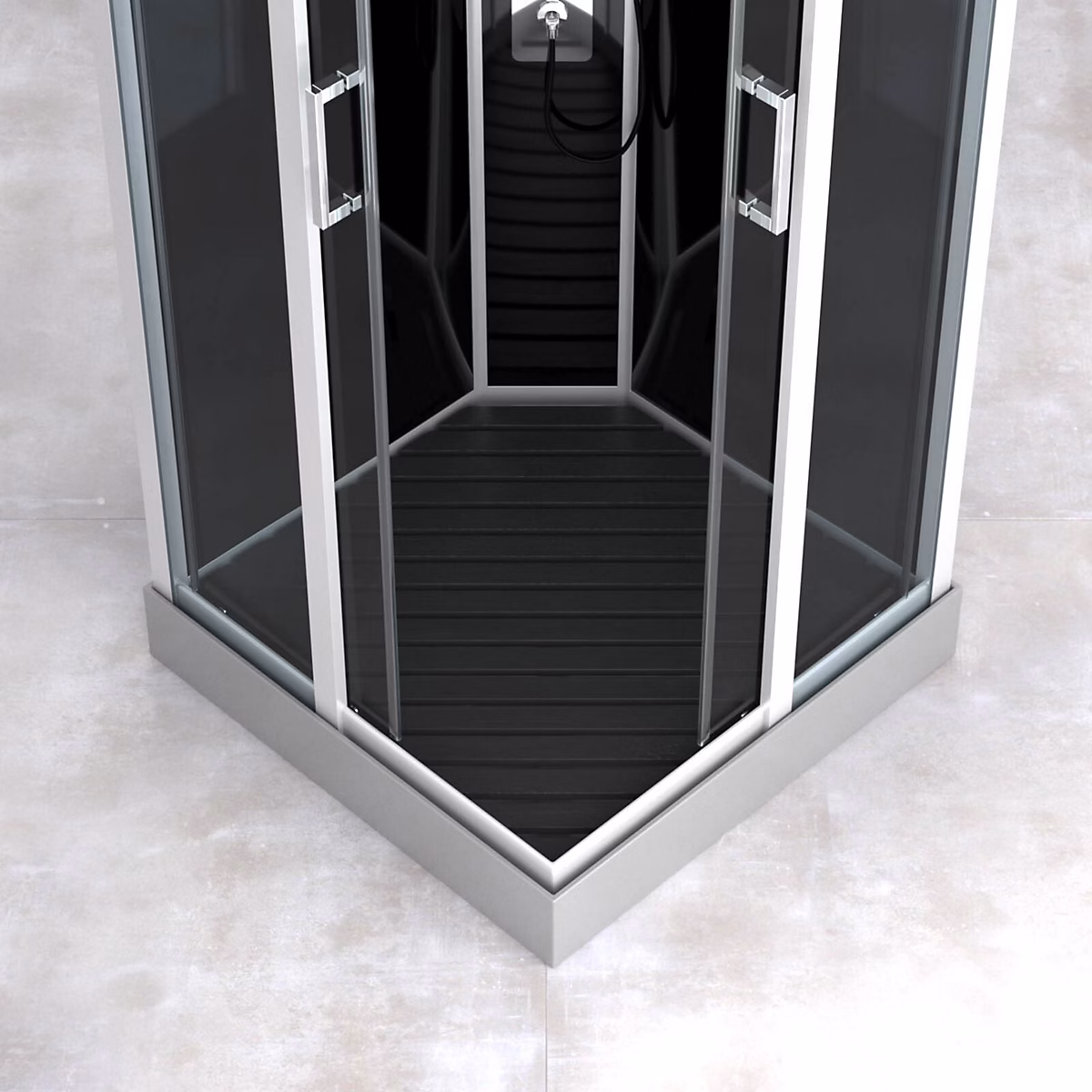 Caillebotis en Bois Composite Gris pour Cabine carrée – Dimensions 75 × 75 cm