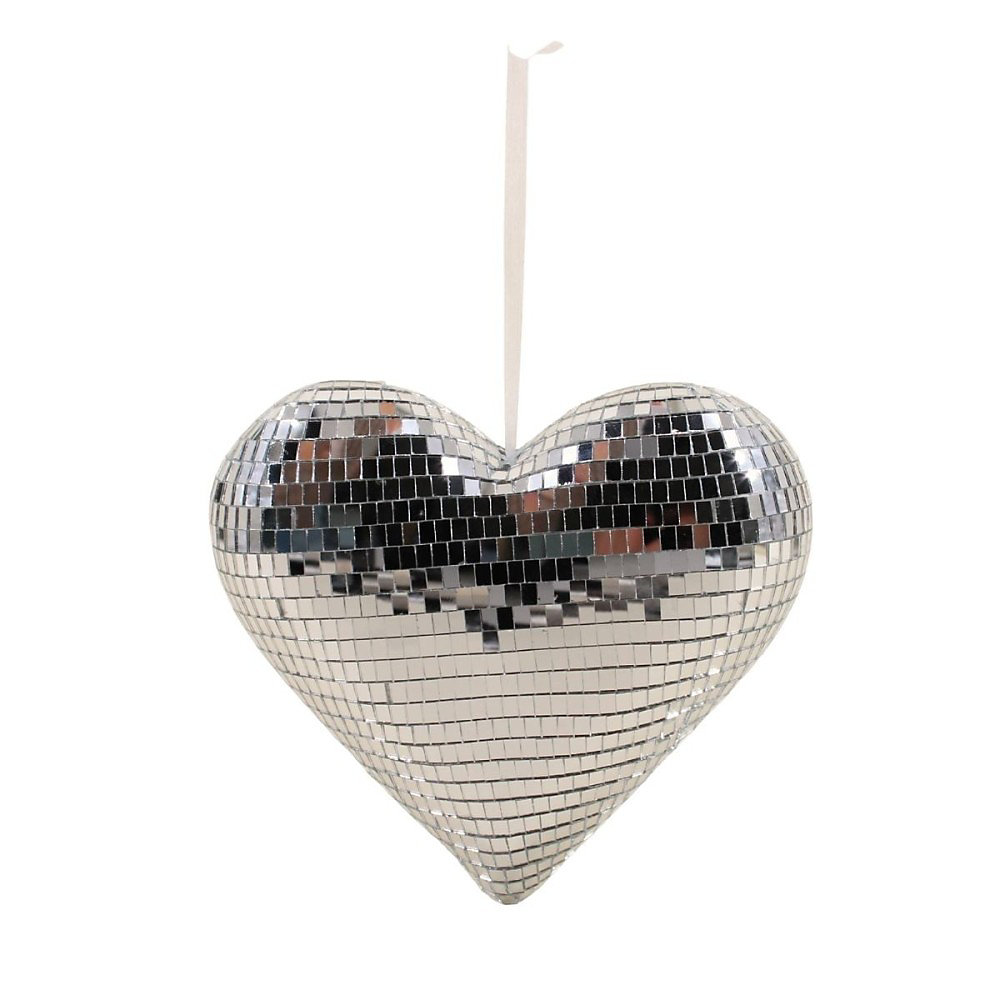 Coeur à facettes miroir 20 × 17cm