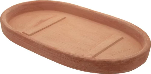 Soucoupe ovale moderne en terre cuite claire Anticomestiere - 44 x 25 cm