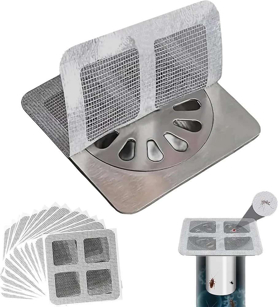 CODEKEY Pièces Attrape – Cheveux Jetables pour Douche, Smavles Filtre Cheveux Douche et Baignoire, Filtre evier Cuisine At, lot de 40