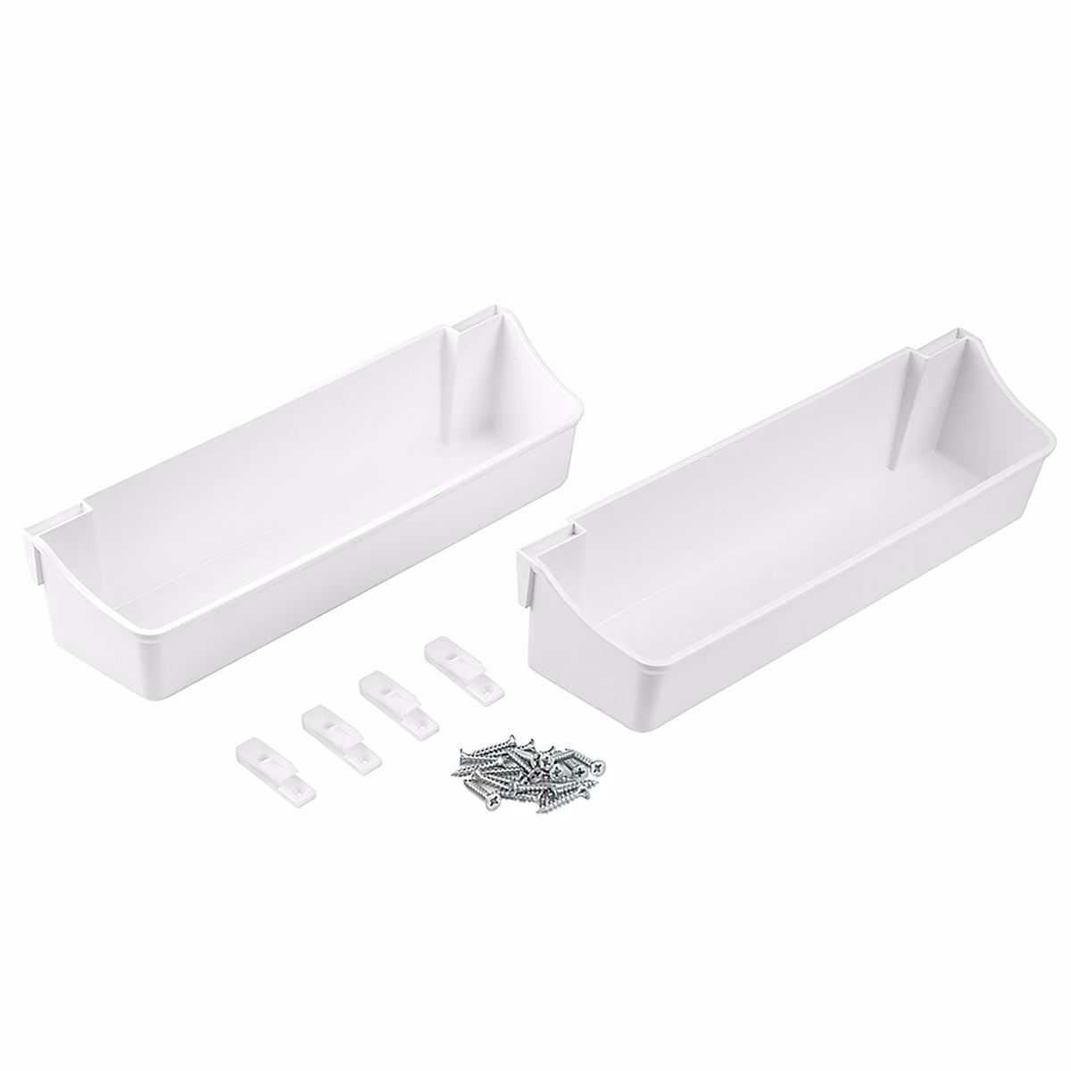 Emuca Lot de 2 plateaux auxiliaires – longueur 350mm, plastique, blanc