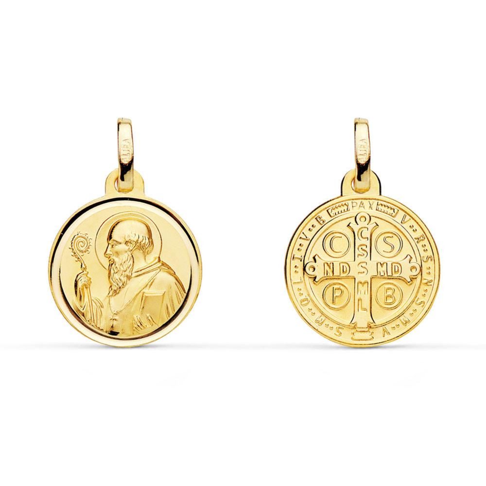 L'ATELIER D'AZUR Pendentif Médaille Or 18 Carats 750 Jaune – 1.4cm 45cm
