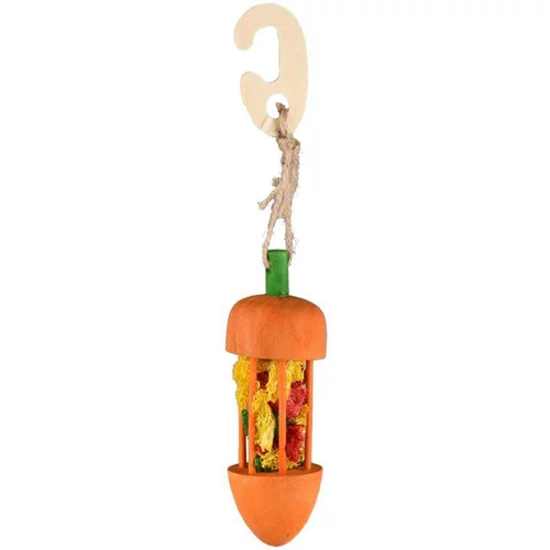 Jouet à suspendre carotte et luffa pour rongeurs Ø4,5x23 cm