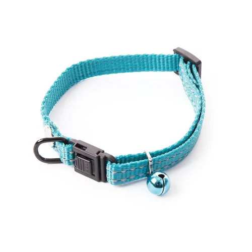 Collier chat réglable turquoise 20/30x1 cm
