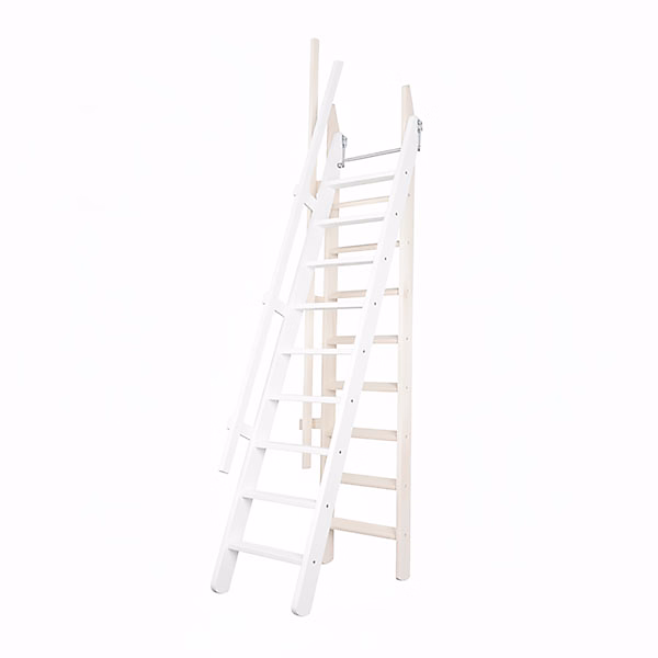 Echelle de meunier rabattable : 55cm de large | Hauteur à franchir 3m – Couleur : Blanc (RAL 9003) – MSP/WW