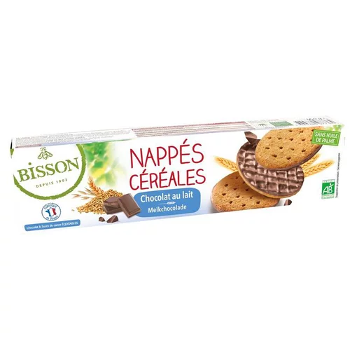 Nappés aux céréales chocolat lait bio Bisson - 140 g