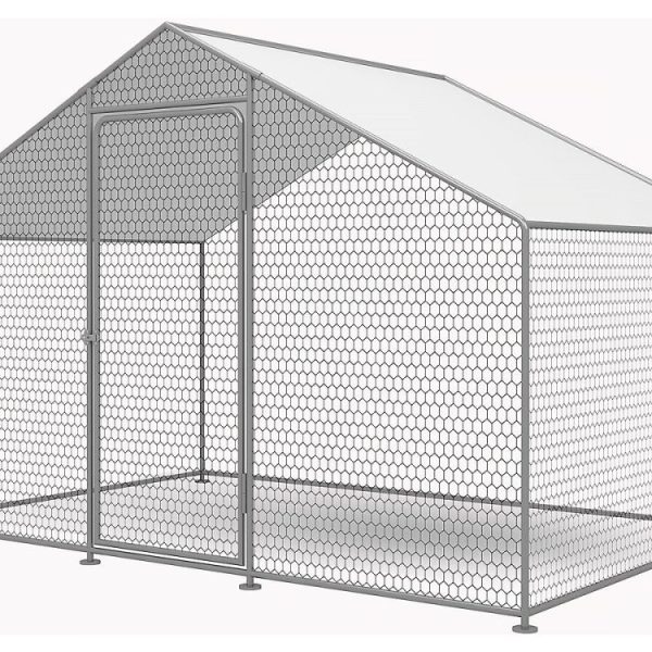 Enclos à poules 6 m² parc grillagé 2 × 3 × 2 M acier galvanisé