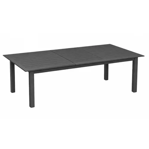 Table en aluminium graphite Caméline II - 130/180 x 84 cm