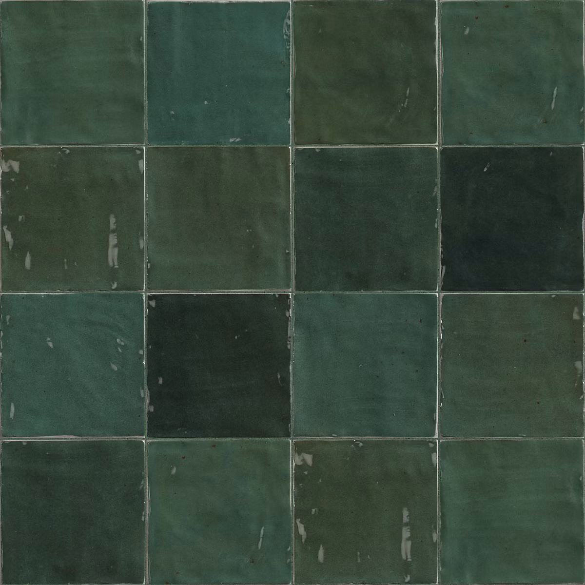 Carrelage effet Zellige Vert 10x10x0 – 85 cm Brillant Orisel | Mur intérieur (vendu par carton de 0 | 6 m²) | RO'MA CARRELAGE
