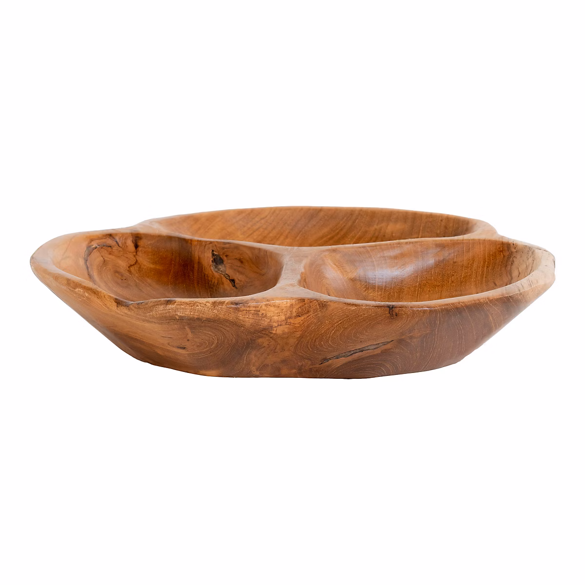 Bol Nola en Teck Naturel Diam.30 × 5 cm – Élégance et Authenticité