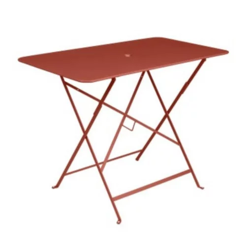 Table pliante en acier coloris ocre rouge Bistro Fermob - 97 x 57 x 74 cm