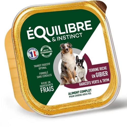 Terrine pour chien au gibier, haricots vert et au thym Équilibre & Instinct – 300 g