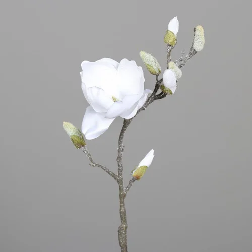 Pick magnolia décoratif coloris blanc - 49 cm