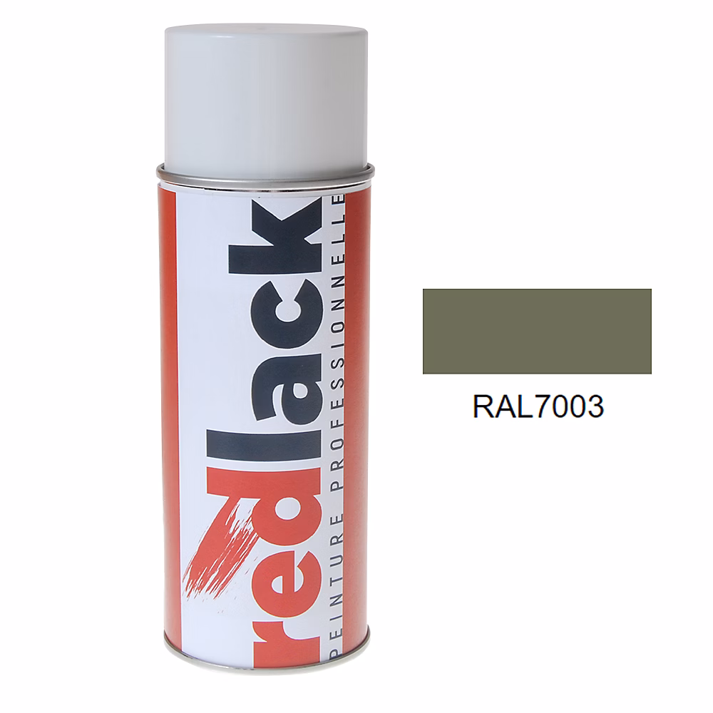 Bombe de peinture Aérosol – spray, 400ml, RAL 7003 Gris mousse, Mat, multisupport, Redlack, RAL7003