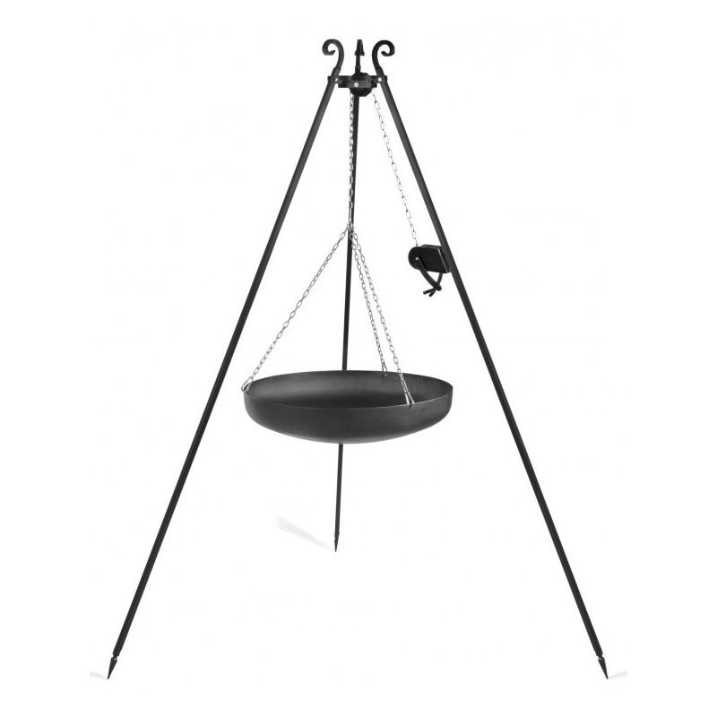 Wok 60 cm sur trépied 180 cm - Treuil et réglage hauteur