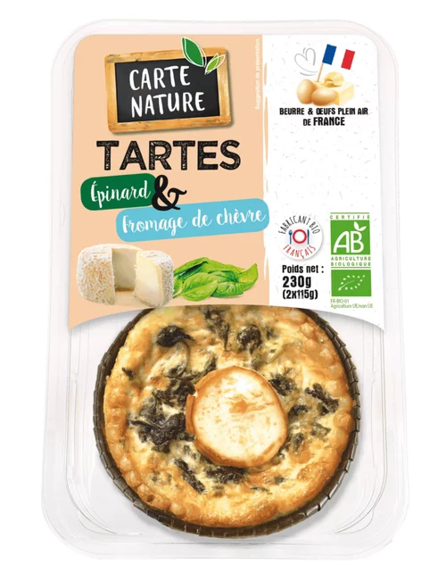 Tarte epinards chèvre Carte Nature - 2 x 115g