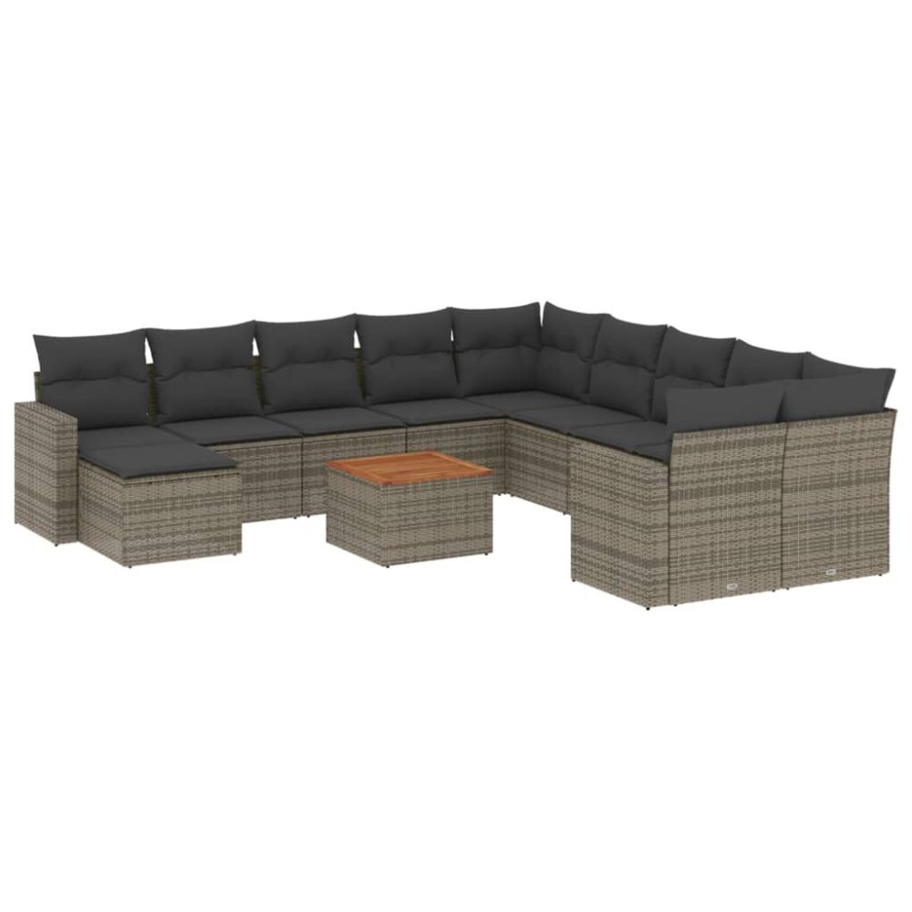 VidaXL 3224422 banc de jardin Rotin, Acier, Bois d'acacia – Mobilier de jardin