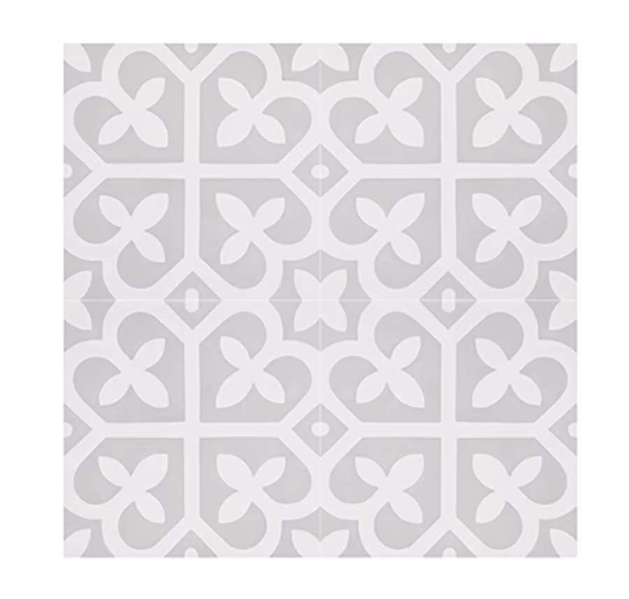 Boite de 24 Carreaux de ciment véritable 0 – 96m2 / Carreaux de ciment artisanaux pour sol et mur coloris gris et blanc