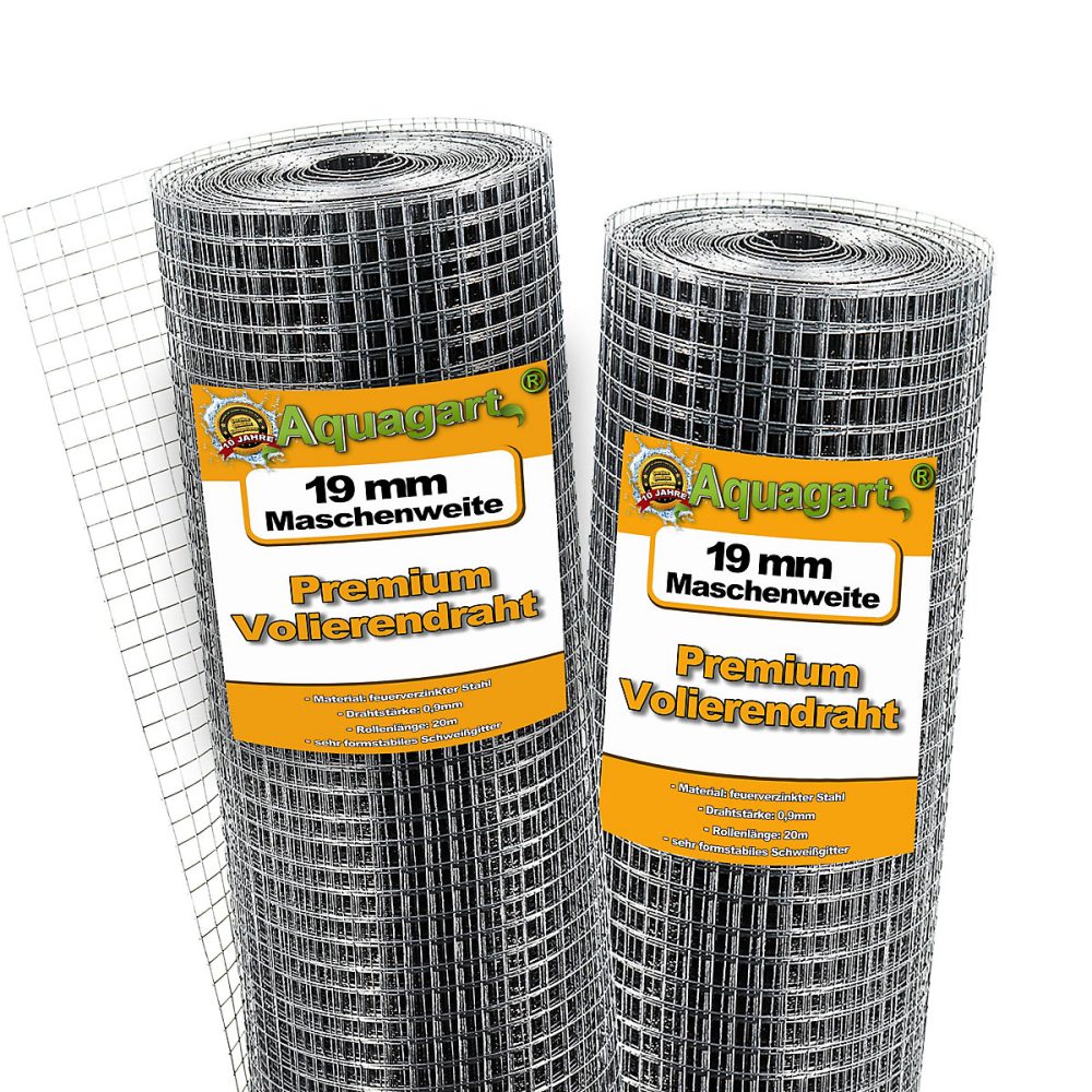 80 m x 1 m grillage pour volière | grille métallique – grillage soudé 19mm Aquagart