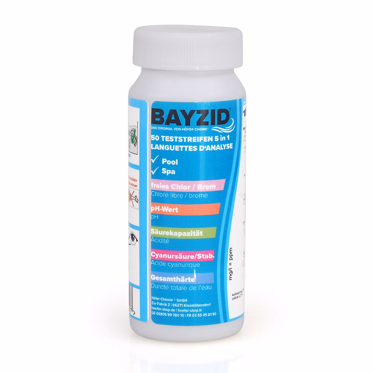Traitement de l'eau de piscine – Bandelettes De Test 5 En 1 Bayzid (50 Pièces)x 1