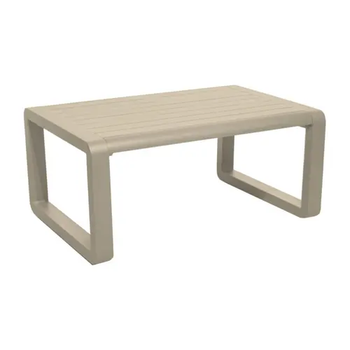 Table basse Quenza II coloris beige en aluminium - 90 x 60 x 41 cm