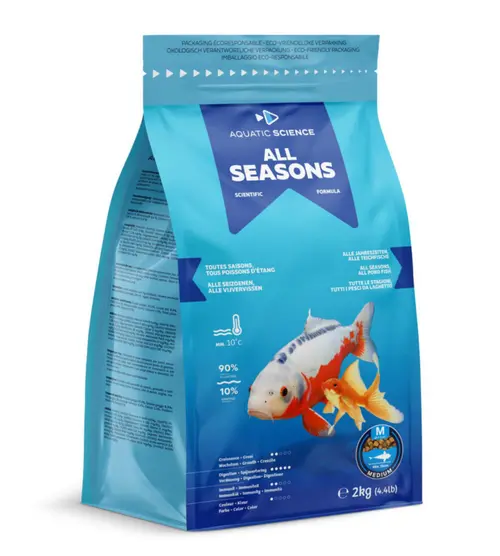 Nourriture annuelle pour poisson d'étang de minimum 15 cm de long Aquatic Science All Seasons - Taille M sac de 2 kg