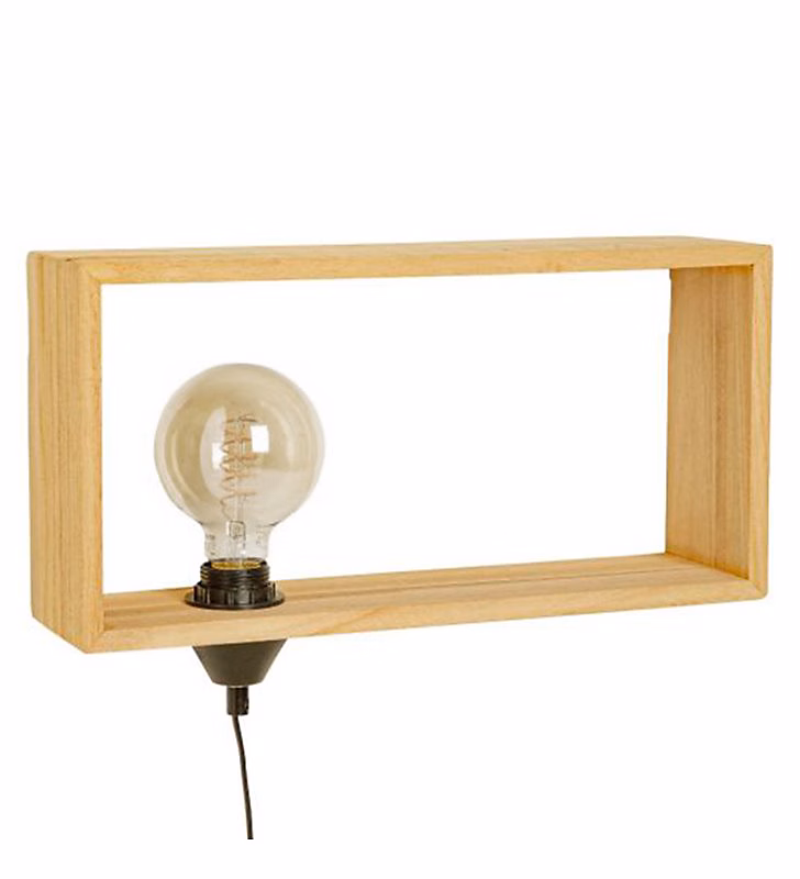 Applique murale lampe intérieur en bois naturel Compatible LED E27 – Réf. NWNFNLZMC4428478628
