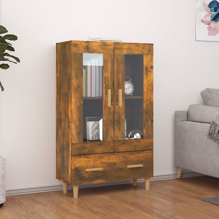 817477 vidaXL Buffet Chêne fumé 70 × 31 × 115 cm Bois d'ingénierie