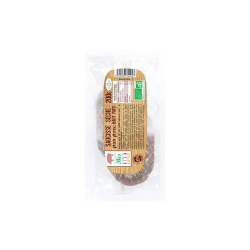 Saucisse sèche pur porc Bio et Bien Élevés - 200 g