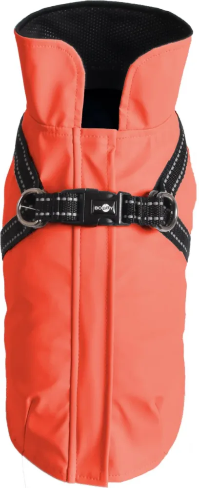 Manteau pour chien coloris corail avec harnais intégré Bobby Tom - Taille 44L