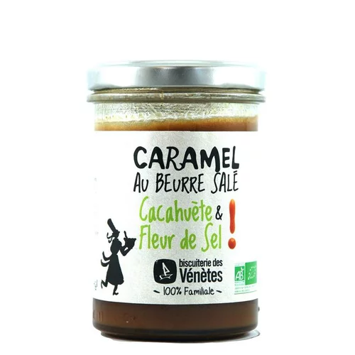 Crème de caramel cacahuète fleur de sel bio. Le pot de 220 g
