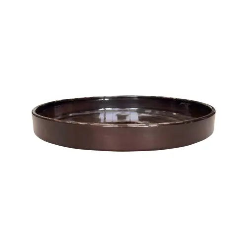Soucoupe ronde en métal recyclé coloris brun flambé Upcycle Cylindre XXL - Ø 47 x H 5,5 cm