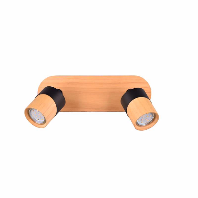 Applique Led GU10 support et douille bois métal noir | Trio – Aruni II