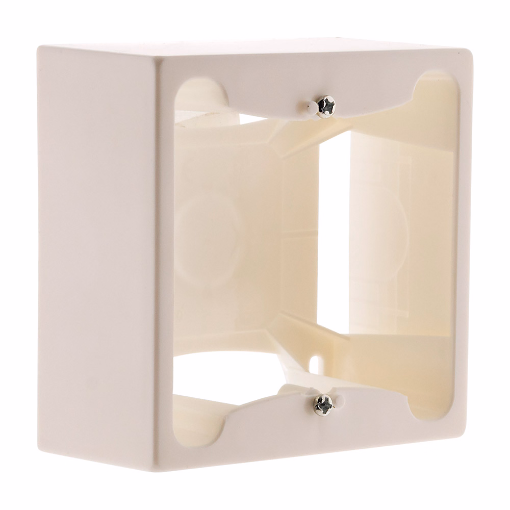 Cadre saillie 80 × 80 × 40 entraxe 60mm – Blanc, Zenitech