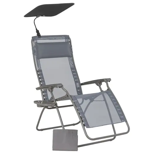 Fauteuil de relaxation de jardin Relax Zen édition silex Velio® coloris gris Lafuma - 68 x 88 x 115 cm