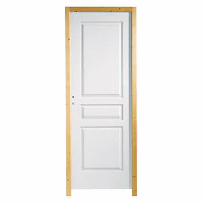 Bloc – porte prépeint thermique 3 panneaux H.204 x l.83 cm, poussant droit